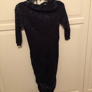 Destination Maternity Navy Lace Midi Dress